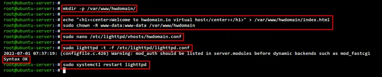 lighttpd virtual host