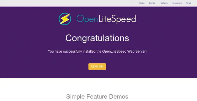 OpenLiteSpeed installed