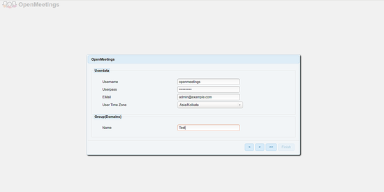 Enter database credentials