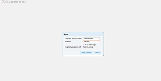 Login to OpenMeetings