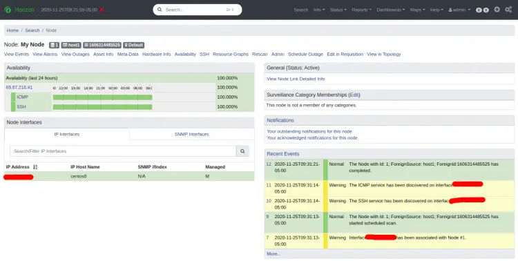 OpenNMS Monitoring node