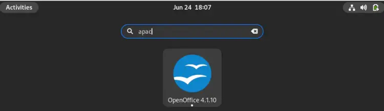 Launching OpenOffice From Activities Menu