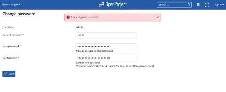 Change password