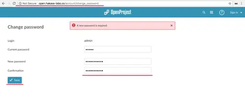 Change admin password