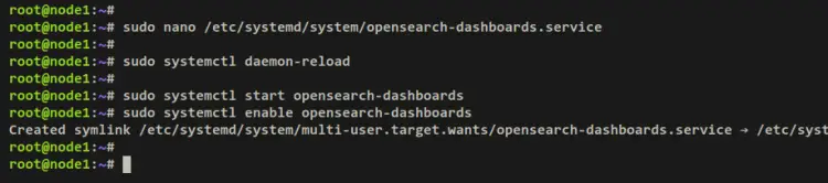 start enable opensearch dashboards