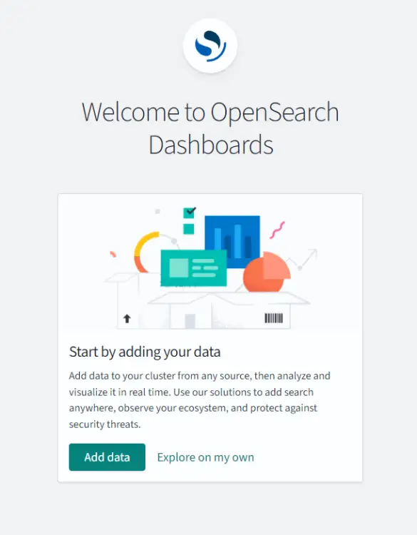 OpenSearch Dashboards Add Data Page