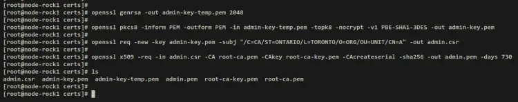 generate admin certs