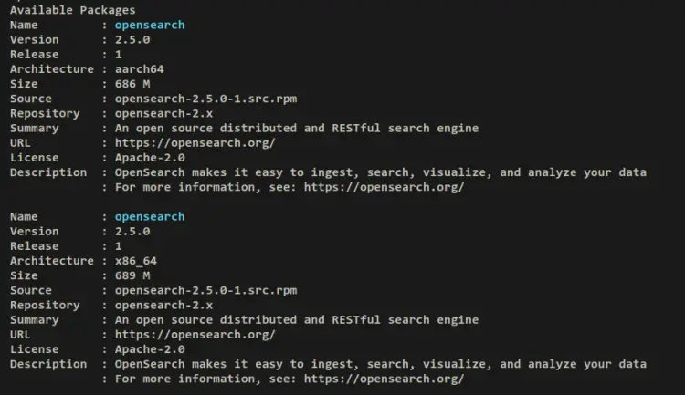 opensearch version