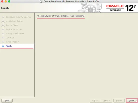 Oracle Database Installation is done