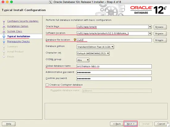 Oracle Database Typical Installation