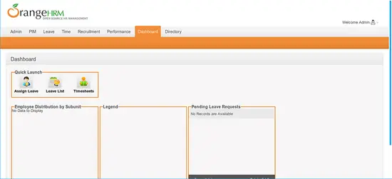 OrangeHRM Dashboard