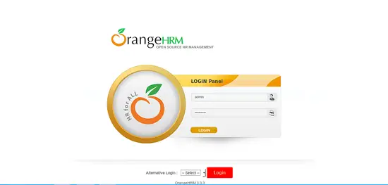 Login page