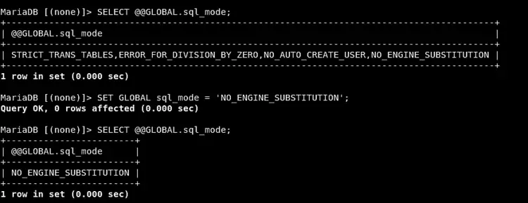 Check MySQL mode