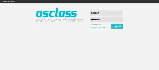 Login to OSClass admin dashboard