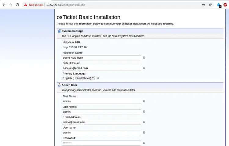 system settings