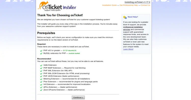 osTicket Installer