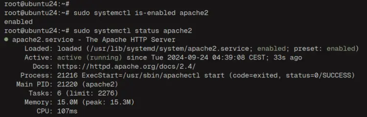 check apache2