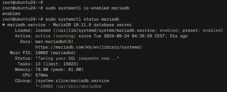 check mariadb