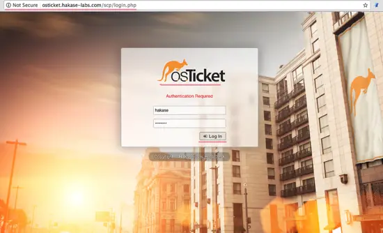 osTicket admin login