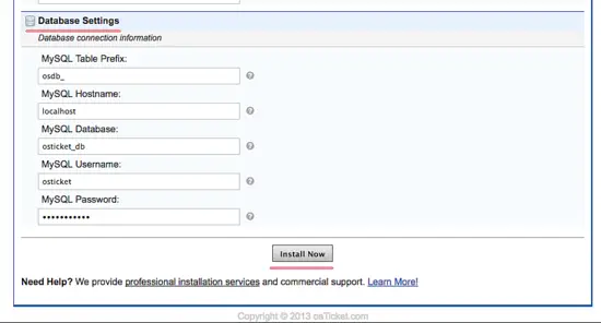 Database details