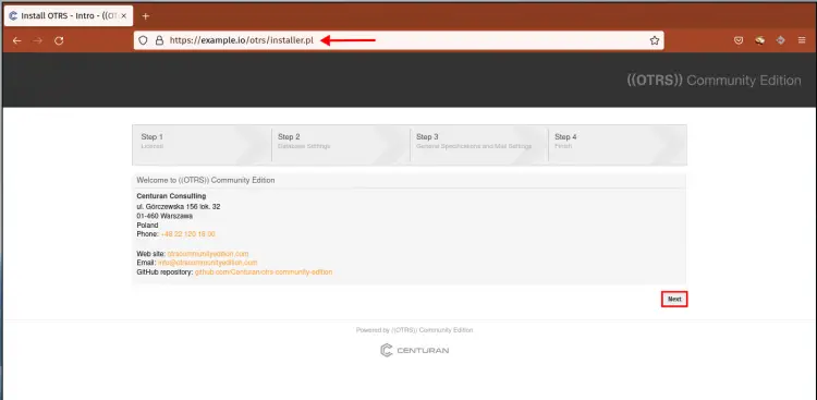 otrs web installer