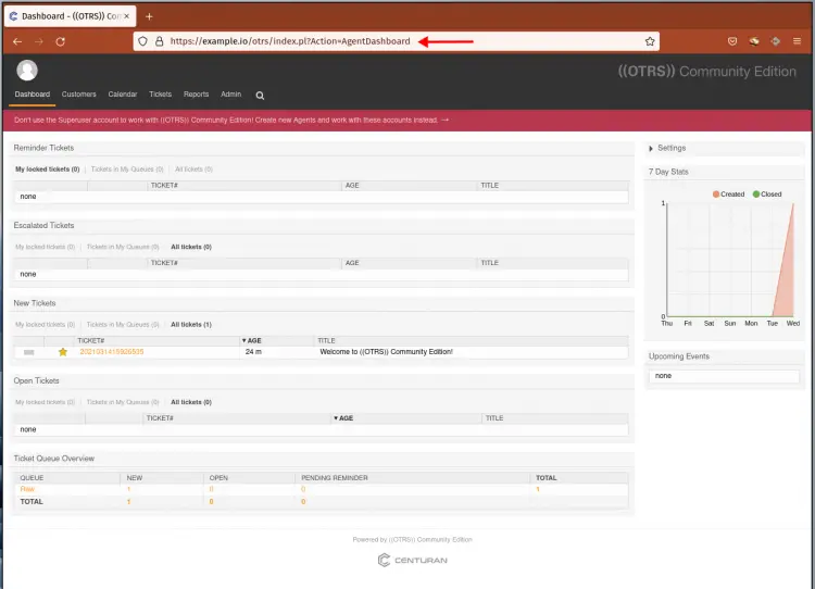 otrs admin dashboard