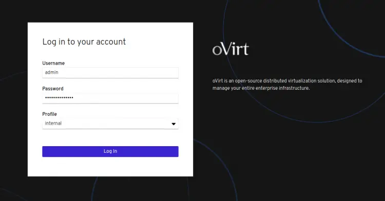 oVirt Login