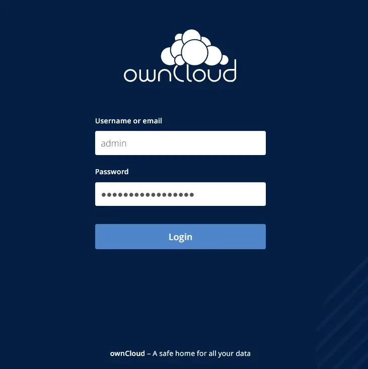 owncloud login page
