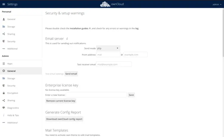 security settings