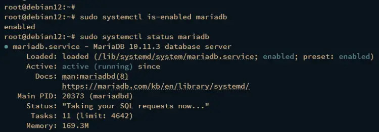 check mariadb