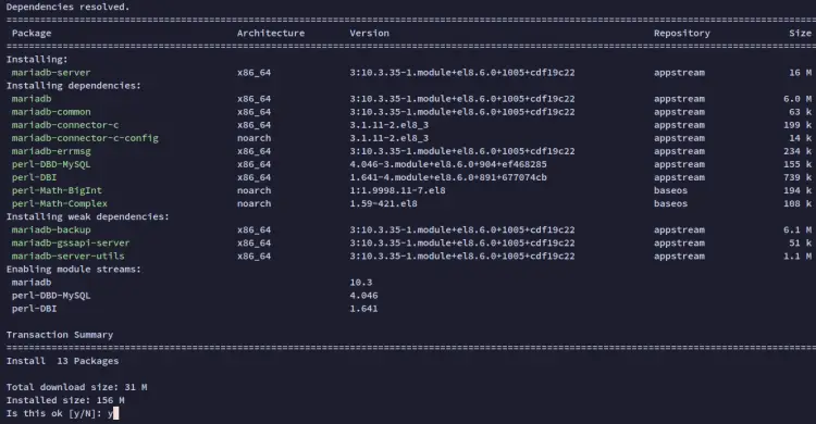 installing mariadb