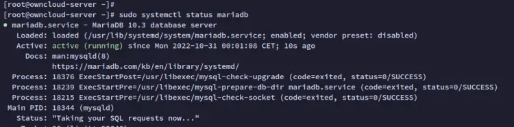 check mariadb