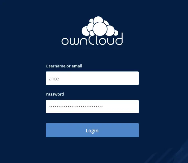owncloud login page