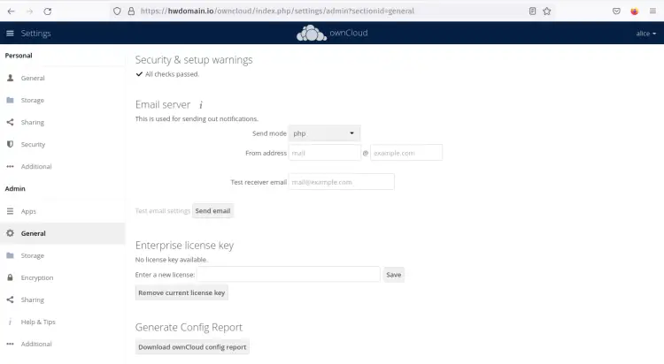 security settings