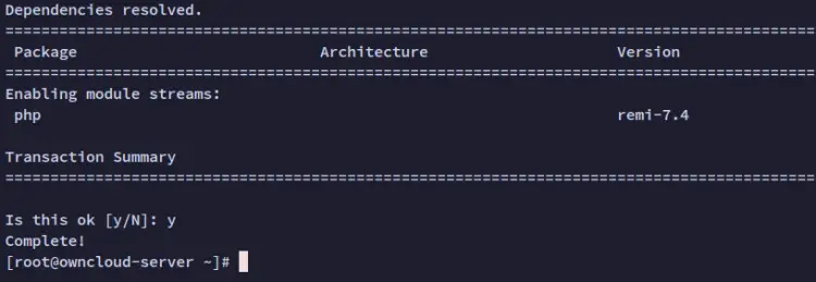 enable php 7.4 repo