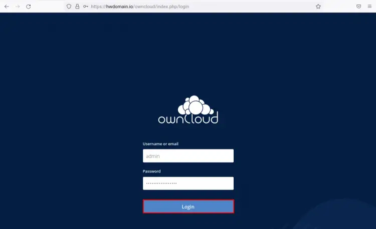 owncloud login page