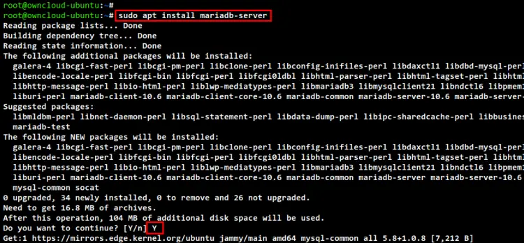 install mariadb