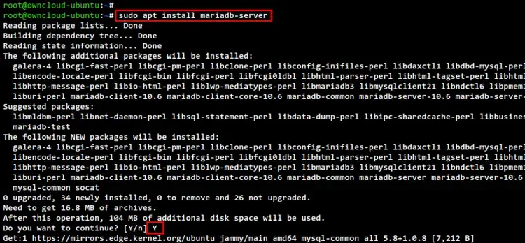 install mariadb