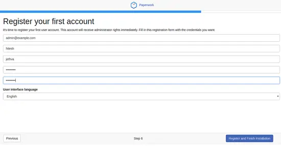 Create first account