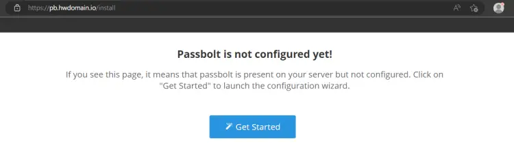 start passbolt configuration