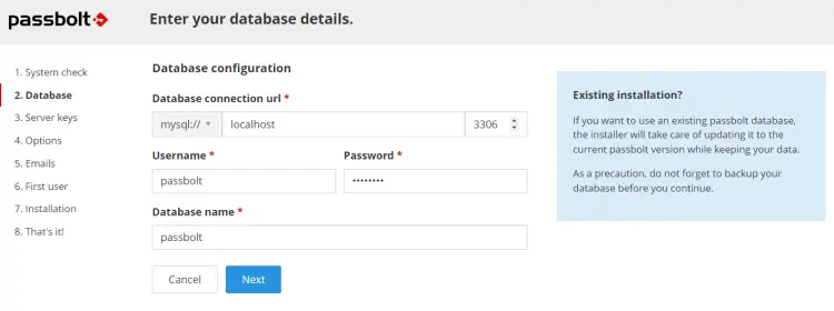 setup database