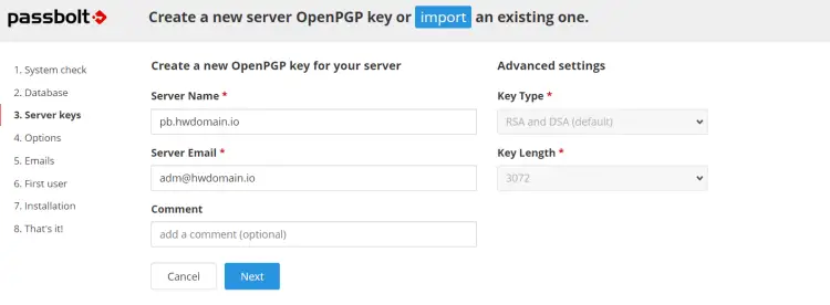 generate openpgp key