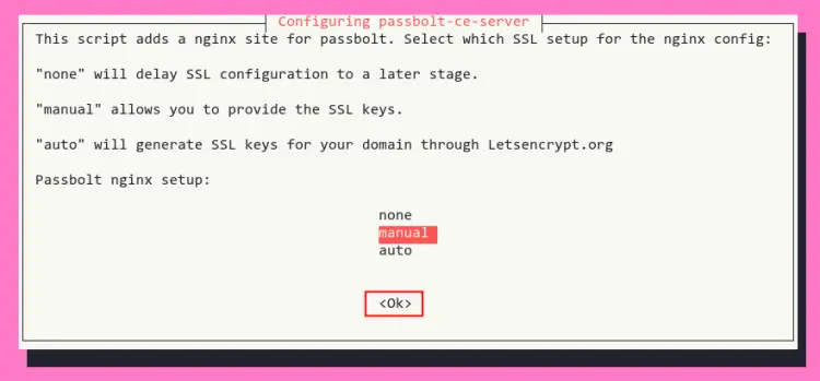 manual; setup