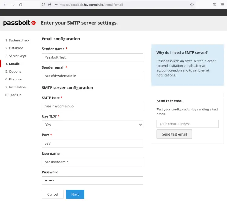 setup smtp