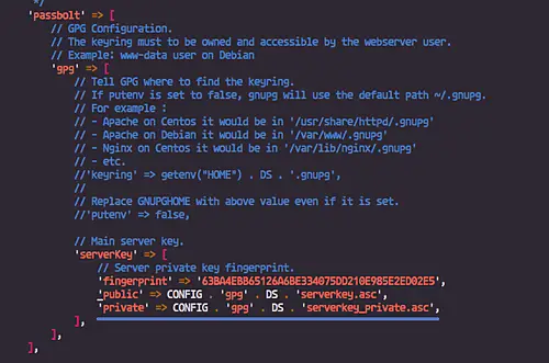 Passbolt config file