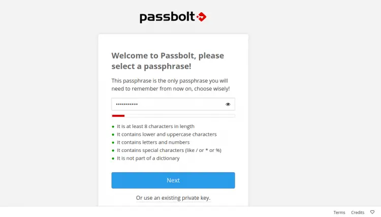 Set Passbolt password