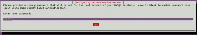 Set root password in Percona