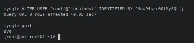 change default mysql root password