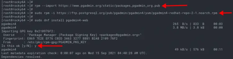 Add pgAdmin4 repository and install pgadmin4-web