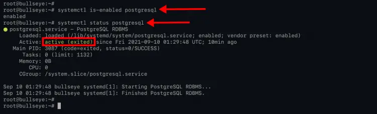 Checking PostgreSQL Service